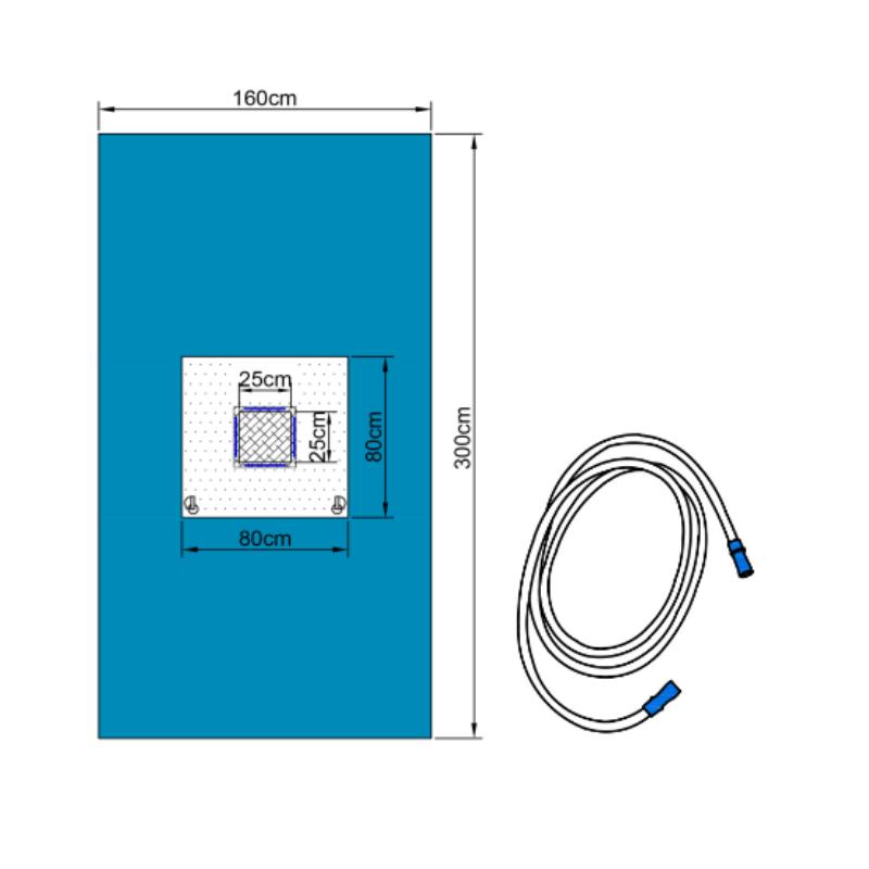 Покриття операційне 300х160 см - на дугу, з адгезивним опер. полем 25 см х 25 см та мішком для збирання рідини 80 см х 70 см (СММС - 35 г/м2) NUREL®